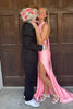 Load image into Gallery viewer, Pink Halter Mermaid Backless Long Formal Dress with Slit