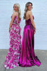 Load image into Gallery viewer, Metallic Fuchsia A-Line Pleated Long Formal Dress