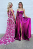 Load image into Gallery viewer, Metallic Fuchsia A-Line Pleated Long Formal Dress