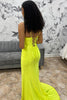 Load image into Gallery viewer, Yellow Mermaid Spaghetti Straps Long Formal Dress with Slit