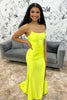 Load image into Gallery viewer, Yellow Mermaid Spaghetti Straps Long Formal Dress with Slit