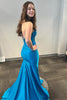 Load image into Gallery viewer, Sparkly Blue Beaded Corset Strapless Long Satin Formal Dress