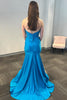 Load image into Gallery viewer, Sparkly Blue Beaded Corset Strapless Long Satin Formal Dress