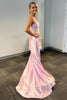 Load image into Gallery viewer, Light Pink Sweetheart Satin Long Corset Prom Dress with Slit