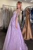 Load image into Gallery viewer, Sparkly Lilac Corset Spaghetti Straps A Line Long Tulle Formal Dress