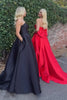 Load image into Gallery viewer, Elegant Red Strapless A Line Satin Long Formal Dress with Bow