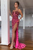 Load image into Gallery viewer, Cheetah Printed Fuchsia Corset Long Formal Dress with Slit