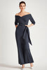 Load image into Gallery viewer, Elegant Navy Off the Shoulder Jumpsuit