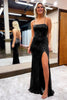 Load image into Gallery viewer, Sequins Spaghetti Straps Sheath Golden Formal Dress with Slit