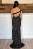 Load image into Gallery viewer, Sheath One Shoulder Orange Sequins Long Formal Dress