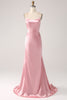 Load image into Gallery viewer, Blush Mermaid Spaghetti Straps Long Formal Dress