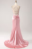 Load image into Gallery viewer, Blush Mermaid Spaghetti Straps Long Formal Dress