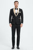 Load image into Gallery viewer, Black and Champagne 3 Piece Shawl Lapel Men&#39;s Fomal Suits