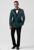 Load image into Gallery viewer, Dark Green Jacquard Peak Lapel 2 Pieces Men&#39;s Formal Suits