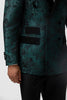 Load image into Gallery viewer, Dark Green Jacquard Peak Lapel 2 Pieces Men&#39;s Formal Suits