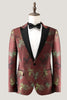 Load image into Gallery viewer, Brown Peak Lapel 2 Piece Jacquard One Button Men&#39;s Prom Tuxedo