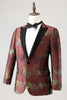 Load image into Gallery viewer, Brown Peak Lapel 2 Piece Jacquard One Button Men&#39;s Prom Tuxedo