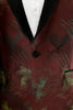 Load image into Gallery viewer, Brown Peak Lapel 2 Piece Jacquard One Button Men&#39;s Prom Tuxedo