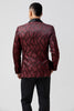 Load image into Gallery viewer, Red 2 Pieces Jacquard Shawl Lapel Men&#39;s Formal Suits