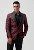 Load image into Gallery viewer, Red 2 Pieces Jacquard Shawl Lapel Men&#39;s Formal Suits