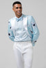 Load image into Gallery viewer, Light Blue Peak Lapel One Button 2 Piece Floral Men&#39;s Prom Tuxedos