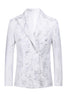 Load image into Gallery viewer, White Floral Jacquard Peak Lapel Men Prom Tuxedo