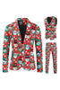 Load image into Gallery viewer, Notched Lapel One Button Santa Claus Printed Red Men&#39;s Formal Suits