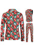 Load image into Gallery viewer, Notched Lapel One Button Santa Claus Printed Red Men&#39;s Formal Suits