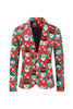 Load image into Gallery viewer, Notched Lapel One Button Santa Claus Printed Red Men&#39;s Formal Suits