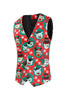 Load image into Gallery viewer, Notched Lapel One Button Santa Claus Printed Red Men&#39;s Formal Suits