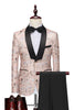 Load image into Gallery viewer, Light Khaki Jacquard Shawl Lapel 2 Piece Men&#39;s Prom Tuxedo