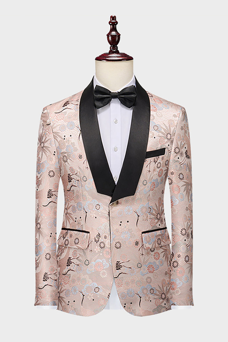 Load image into Gallery viewer, Light Khaki Jacquard Shawl Lapel 2 Piece Men&#39;s Prom Tuxedo