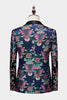 Load image into Gallery viewer, Navy Flower Jacquard 2 Piece Men&#39;s Formal Suits