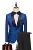 Load image into Gallery viewer, Royal Blue Shawl Lapel Jacquard 2 Pieces Men Formal Suits