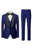 Load image into Gallery viewer, Black 3 Piece Shawl Lapel Men Formal Suits