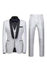 Load image into Gallery viewer, Black 3 Piece Jacquard Shawl Lapel Men&#39;s Prom Tuxedo