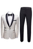 Load image into Gallery viewer, Red 2 Pieces Jacquard Shawl Lapel Men&#39;s Formal Suits