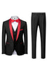 Load image into Gallery viewer, Black Shawl Lapel Three-Pieces Men&#39;s Suits