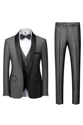 Black Shawl Lapel Three-Pieces Men's Suits