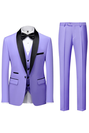 Black Shawl Lapel Three-Pieces Men's Suits