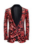 Load image into Gallery viewer, Red Sequins Floral Pattern Men&#39;s 2 Pieces Suits