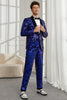 Load image into Gallery viewer, Shawl Lapel One Button Royal Blue Sequins Men&#39;s 2 Pieces Suits