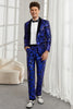 Load image into Gallery viewer, Shawl Lapel One Button Royal Blue Sequins Men&#39;s 2 Pieces Suits