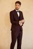 Load image into Gallery viewer, Peak Lapel Single Button Burgundy Men&#39;s Formal Suit