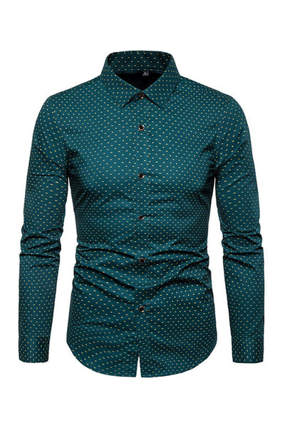 Fashion Print Long Sleeve Men's Plus Size Shirt