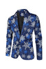 Load image into Gallery viewer, Blue Snowflake Printed 3 Piece Men&#39;s Christmas Prom Tuxedos