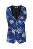 Load image into Gallery viewer, Blue Snowflake Printed 3 Piece Men&#39;s Christmas Prom Tuxedos