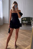 Load image into Gallery viewer, Black Tight One Shoulder Ruffled Short Formal Dress