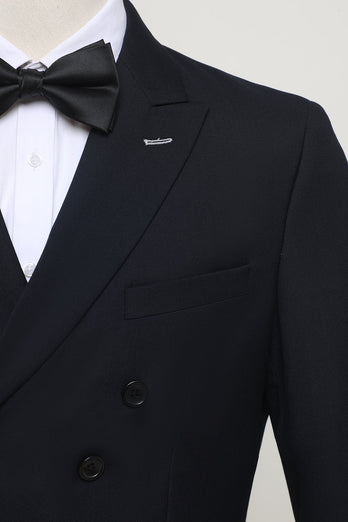 Navy 2 Piece Double Breasted Men's Formal Suit