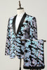 Load image into Gallery viewer, Purple Sequins Mens Two-Piece Suit Shawl Lapel One Button Tuxedo